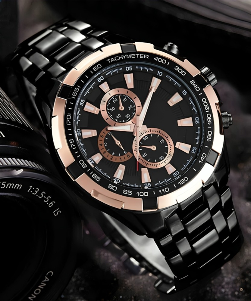 Black rose shop gold watch mens