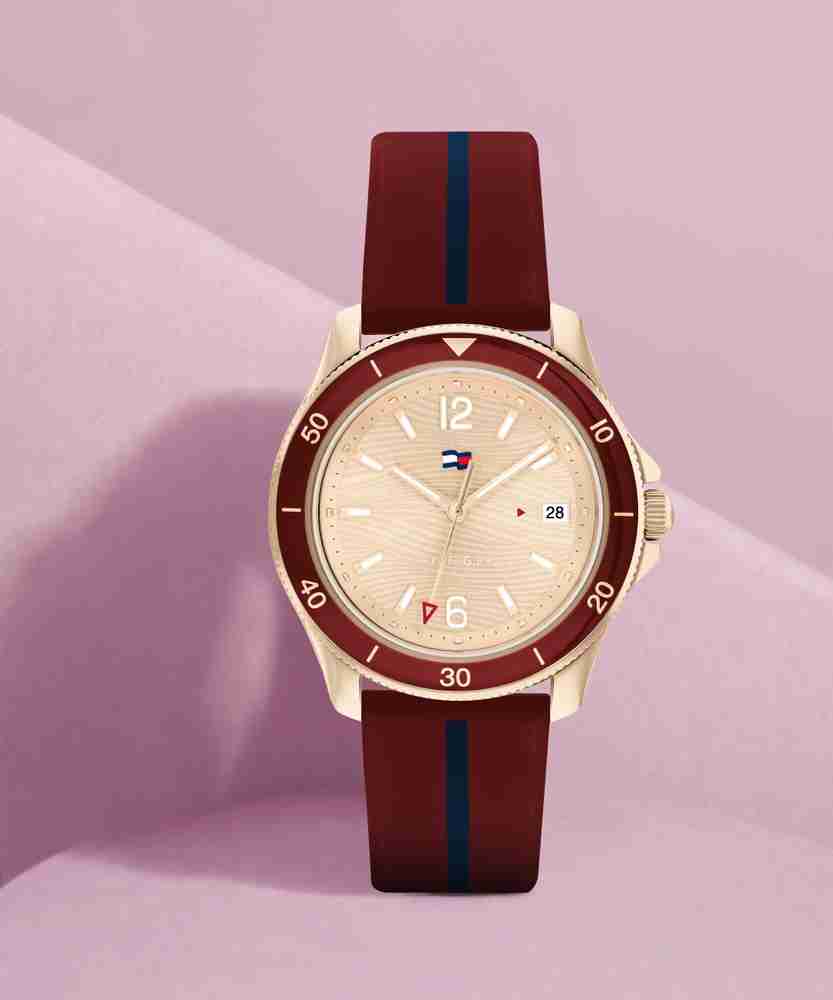 Tommy hilfiger maroon watch sale