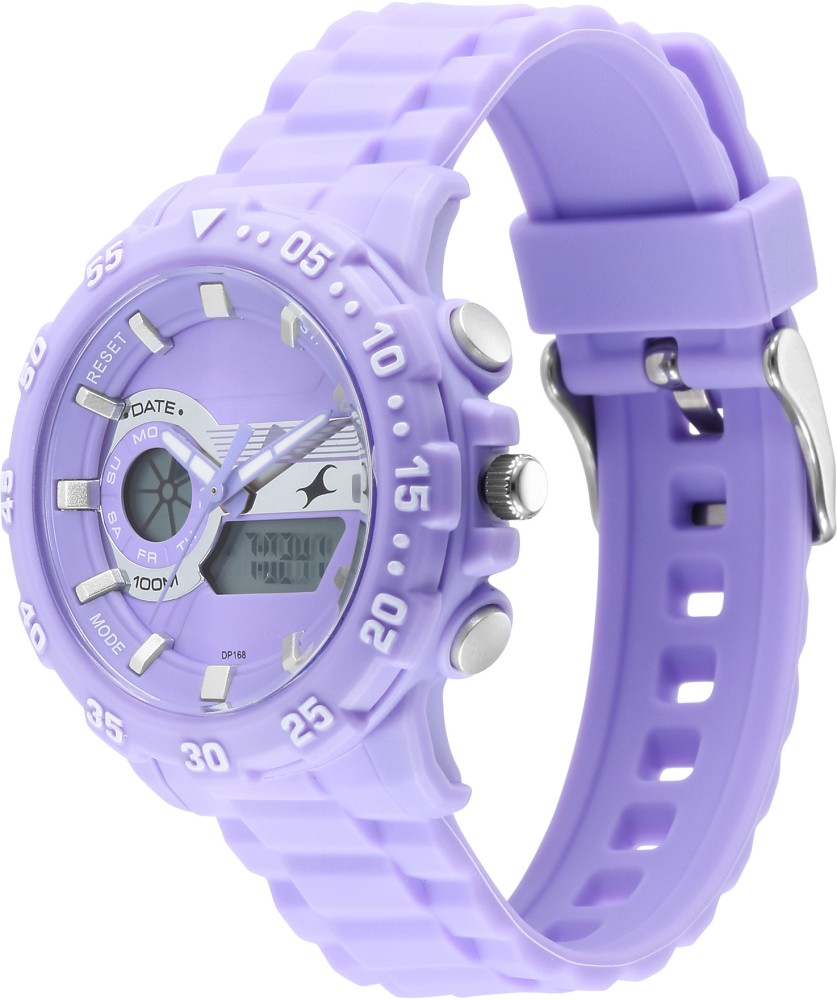 Fastrack Street Line DigitalPink Dial Silicone Strap Watch for Girls