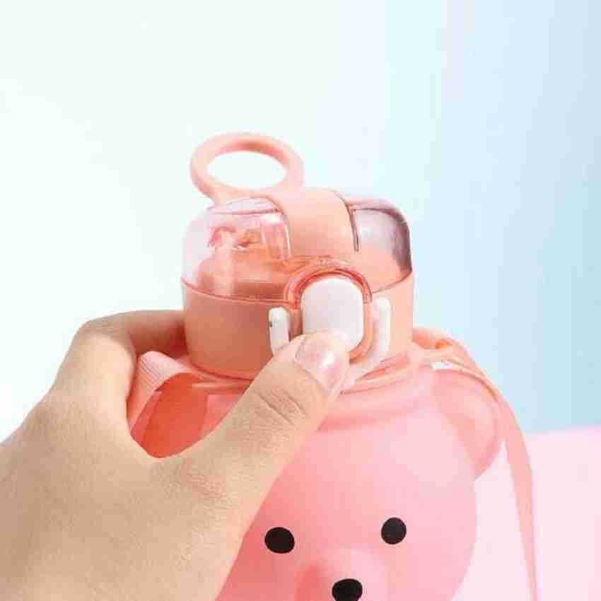 Cute Pink Rabbit Water Bottle 480ml Lock Top for Drinking Bottle