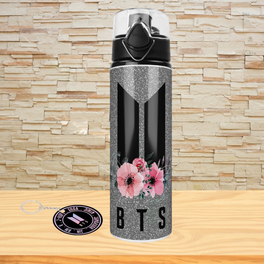 TrendoPrint Bts Sipper Bts Water Bottle Bts Bottle 600ml with Keychain  (Best Gifts for Girls, Friends