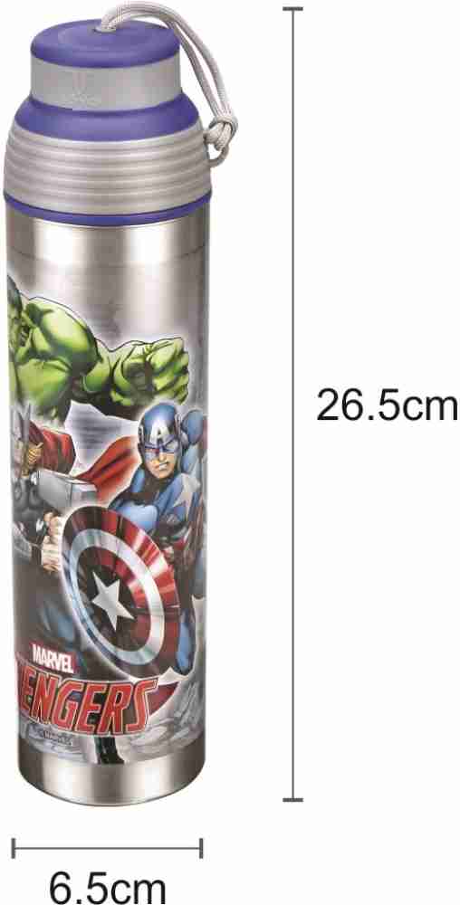 JOYO Marvel Avengers Fizzy Single Walled Stainless Steel  Leak-Proof & BPA Free Blue 800 ml Water Bottle - School Water Bottle