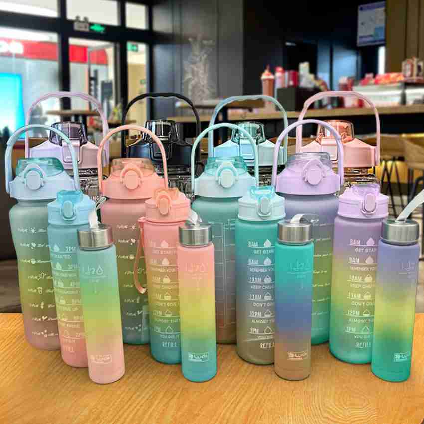 Buy 4tens Transparent Motivational Water Bottles with Time Marker