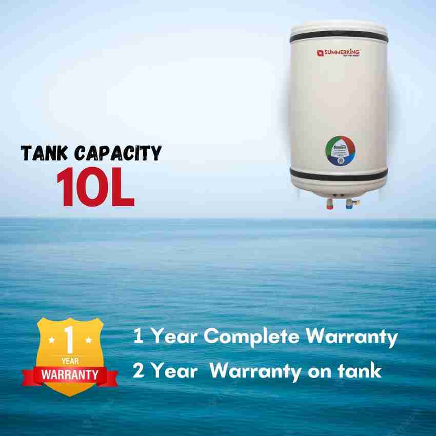 SUMMERKING 10 L Storage Water Geyser (10 Litre Storage Water Heater with 4  Star BEE Rating | Heavy Gauge SS Tank, White) Price in India - Buy  SUMMERKING 10 L Storage Water