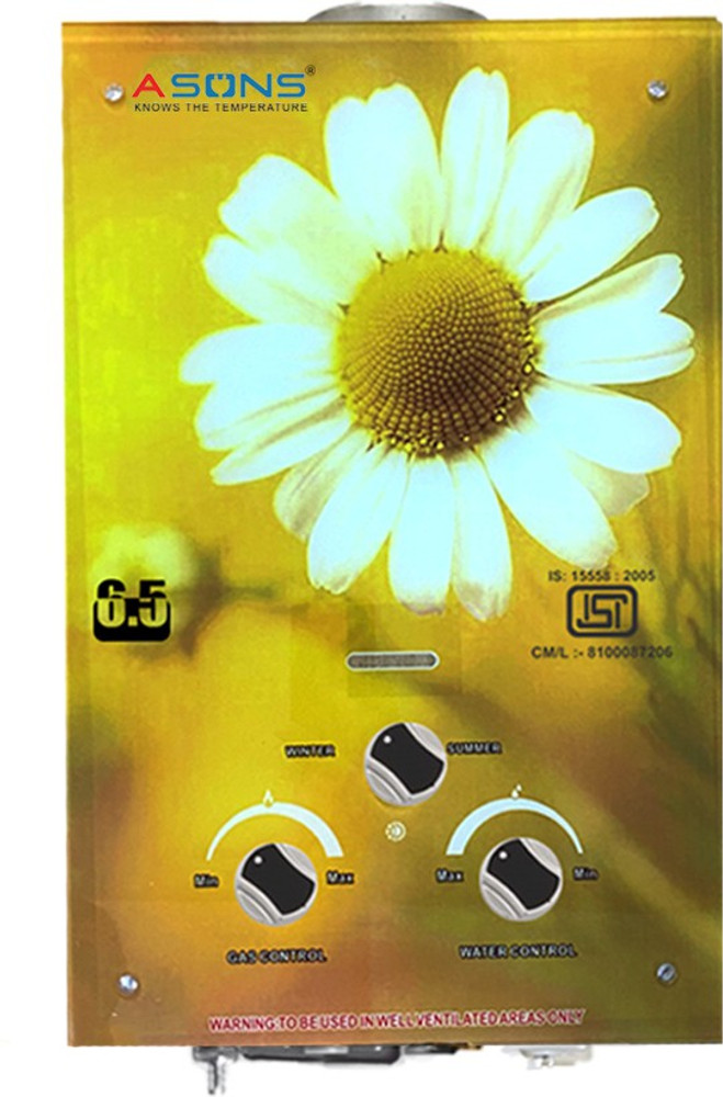 asons 6.5 L Instant Water Geyser (AS - 022 FLOWER GLASS, Yellow) Price in  India - Buy asons 6.5 L Instant Water Geyser (AS - 022 FLOWER GLASS,  Yellow) online at Flipkart.com