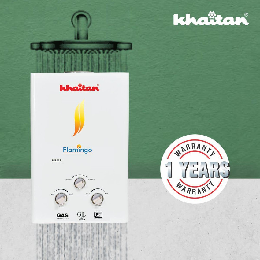 Khaitan 6 L Gas Water Geyser (KGF-06H, White) Price in India - Buy Khaitan  6 L Gas Water Geyser (KGF-06H, White) online at Flipkart.com