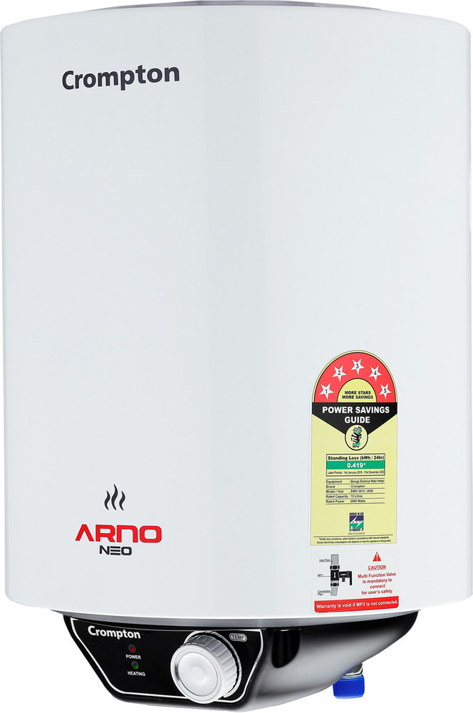 Crompton 15 L Storage Water Geyser (Crompton 15 L ARNO NEO ASWH-3015,,  White) Price in India - Buy Crompton 15 L Storage Water Geyser (Crompton 15  L ARNO NEO ASWH-3015,, White) online at Flipkart.com