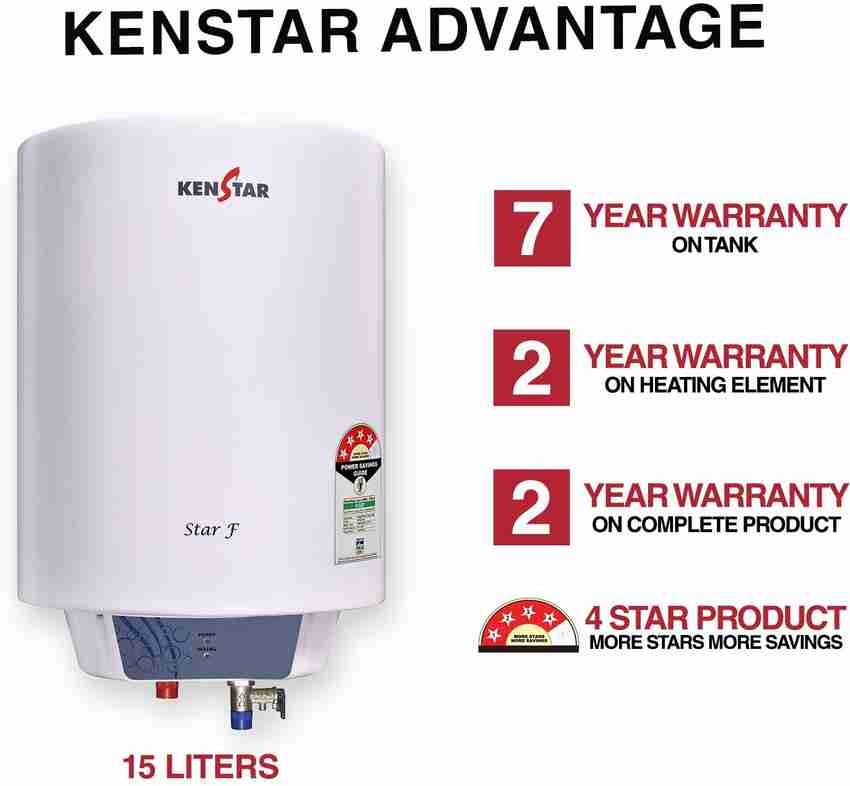 Kenstar 15 L Storage Water Geyser (Star F 15 L Water Heater, White) Price  in India - Buy Kenstar 15 L Storage Water Geyser (Star F 15 L Water Heater,  White) online at Flipkart.com