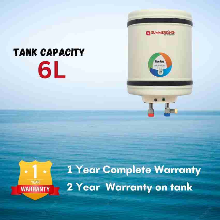 SUMMERKING 6 L Storage Water Geyser (6 Litre Storage Water Heater with 4  Star BEE Rating | Heavy Gauge SS Tank, Ivory) Price in India - Buy  SUMMERKING 6 L Storage Water