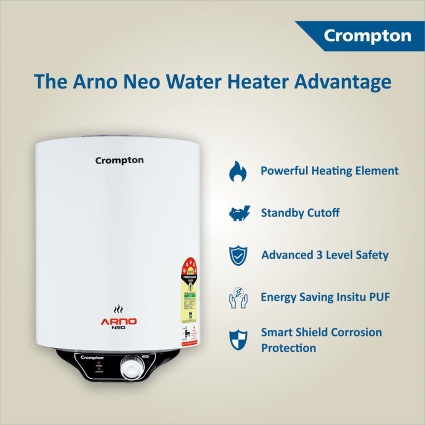 Crompton 15 L Storage Water Geyser (Crompton 15 L ARNO NEO ASWH-3015,,  White) Price in India - Buy Crompton 15 L Storage Water Geyser (Crompton 15  L ARNO NEO ASWH-3015,, White) online at Flipkart.com