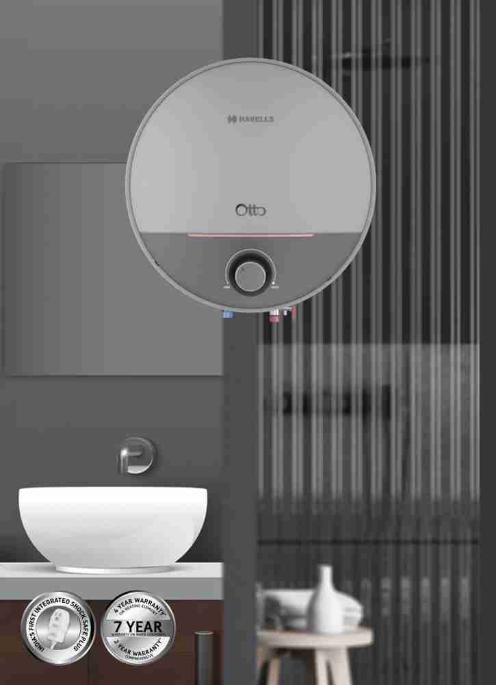 HAVELLS 10 L Storage Water Geyser (Otto, 5-Star, Silver Grey) Price in  India - Buy HAVELLS 10 L Storage Water Geyser (Otto, 5-Star, Silver Grey)  online at Flipkart.com