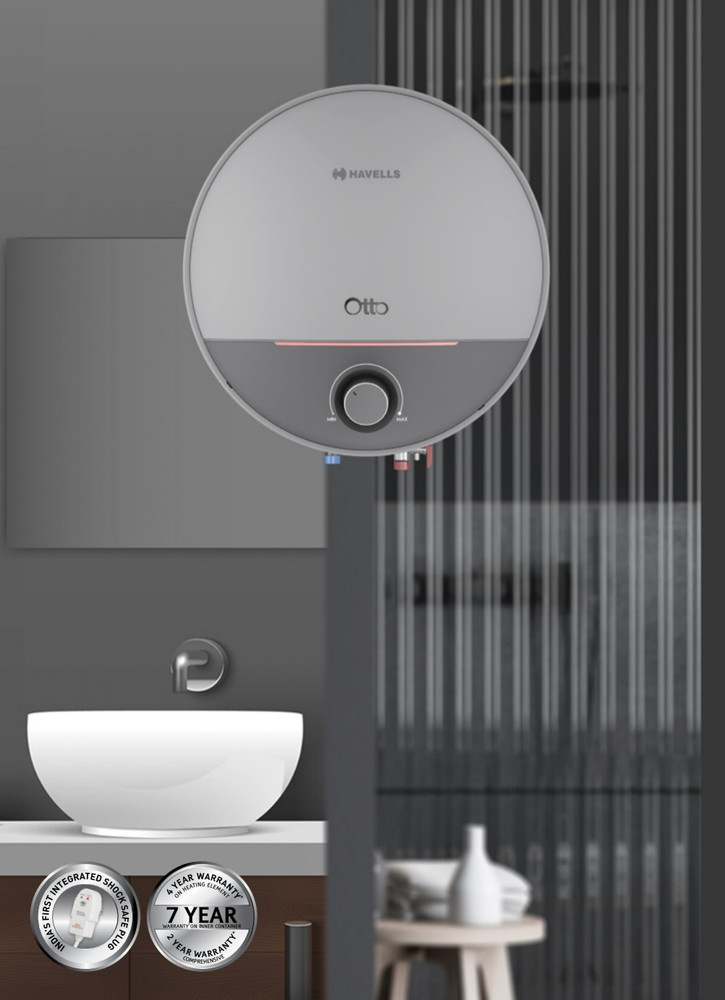 HAVELLS 10 L Storage Water Geyser (Otto, 5-Star, Silver Grey) Price in  India - Buy HAVELLS 10 L Storage Water Geyser (Otto, 5-Star, Silver Grey)  online at Flipkart.com