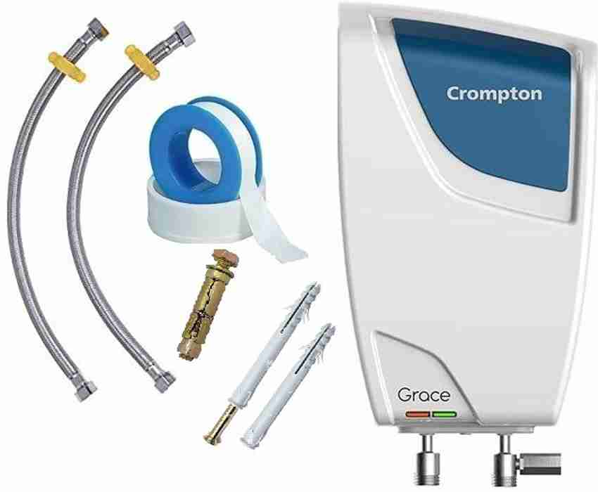 Crompton 3 L Instant Water Geyser (AIWH-3LGRACE3KW5Y, Rust u0026 Shock Proof  Body With Installation Pipe Free, ISI Mark, White) Price in India - Buy  Crompton 3 L Instant Water Geyser (AIWH-3LGRACE3KW5Y, Rust