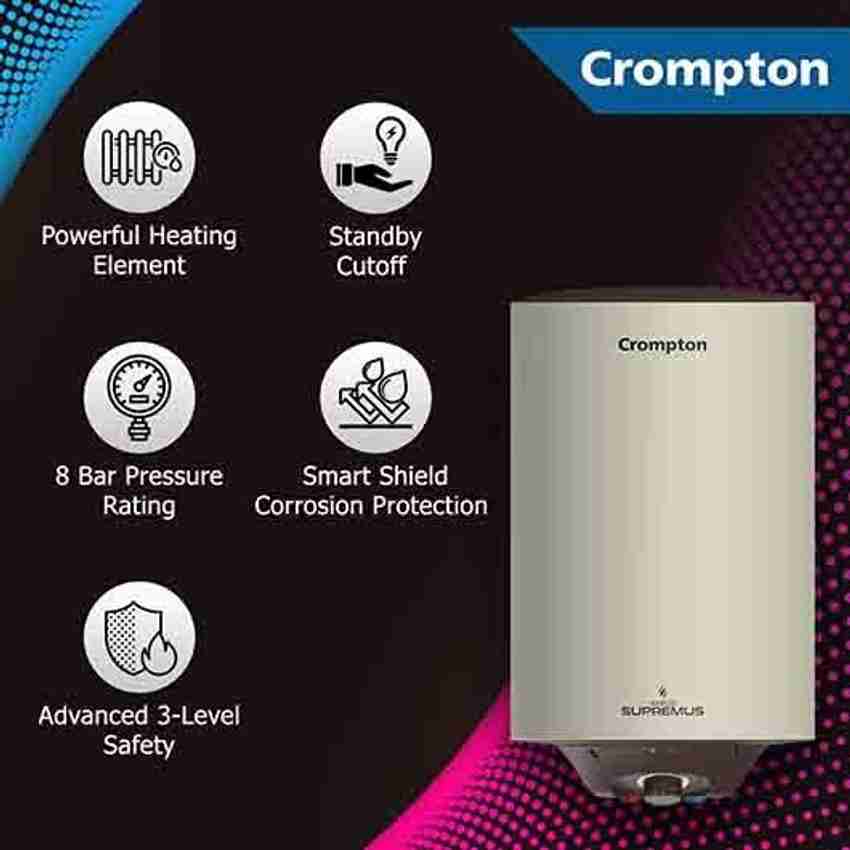 Crompton 10 L Storage Water Geyser (Arno Supremus, Ivory) Price in India -  Buy Crompton 10 L Storage Water Geyser (Arno Supremus, Ivory) online at  Flipkart.com