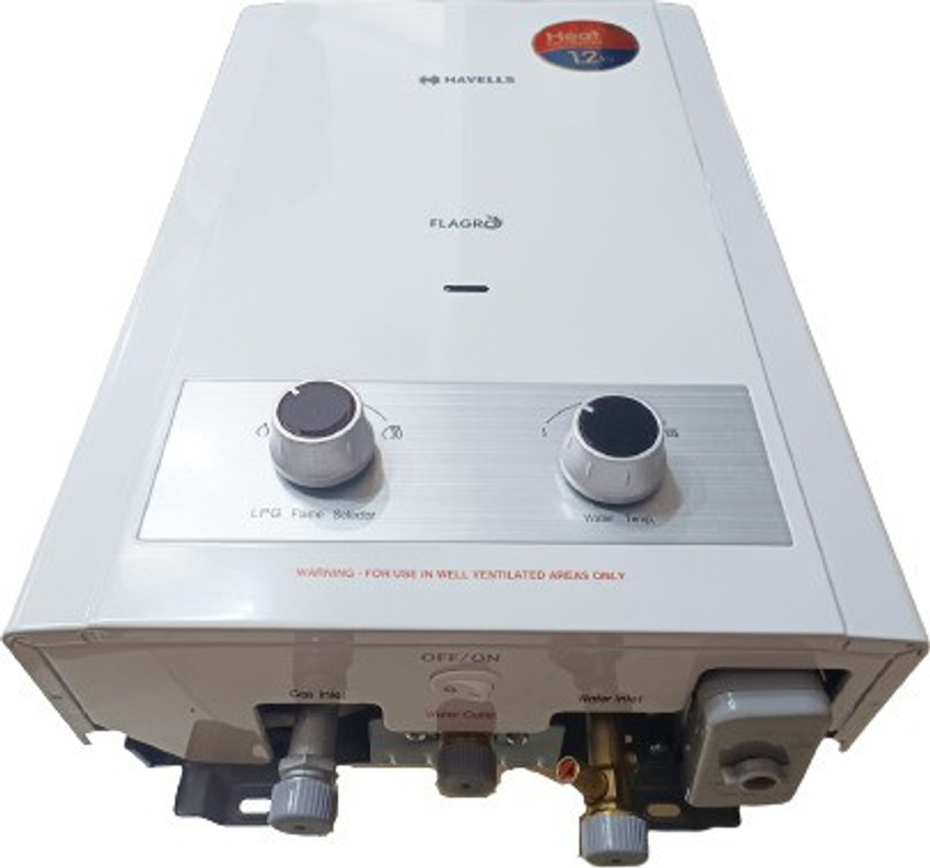 HAVELLS 6 L Gas Water Geyser (FLAGRO 6 L , 1.2 KG, White) Price in India -  Buy HAVELLS 6 L Gas Water Geyser (FLAGRO 6 L , 1.2 KG, White) online at  Flipkart.com