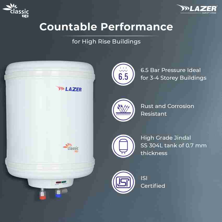 Lazer 10 L Storage Water Geyser (CLASSIC NEO, Ivory) Price in India - Buy Lazer  10 L Storage Water Geyser (CLASSIC NEO, Ivory) online at Flipkart.com