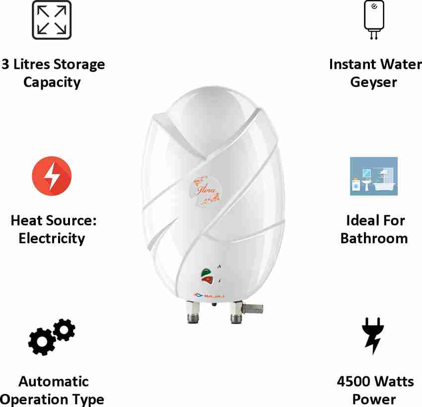 Bajaj Flora L Vertical 3000 W Instant Geyser