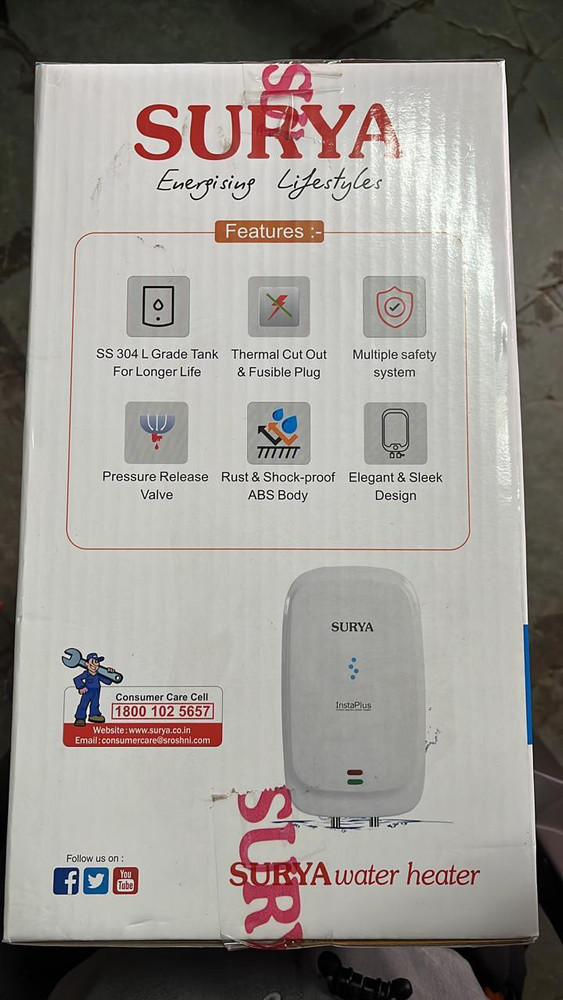 SURYA ROSHNI LIMITED 3 L Instant Water Geyser (Insta plus, White) Price in  India - Buy SURYA ROSHNI LIMITED 3 L Instant Water Geyser (Insta plus,  White) online at Flipkart.com
