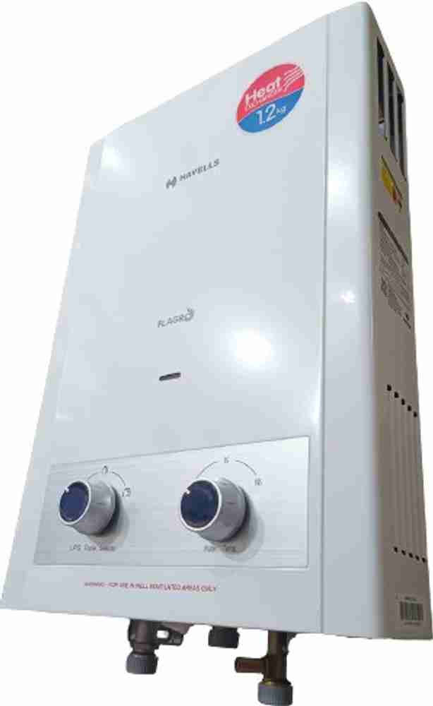 HAVELLS 6 L Gas Water Geyser (FLAGRO 6 L , 1.2 KG, White) Price in India -  Buy HAVELLS 6 L Gas Water Geyser (FLAGRO 6 L , 1.2 KG, White) online at  Flipkart.com