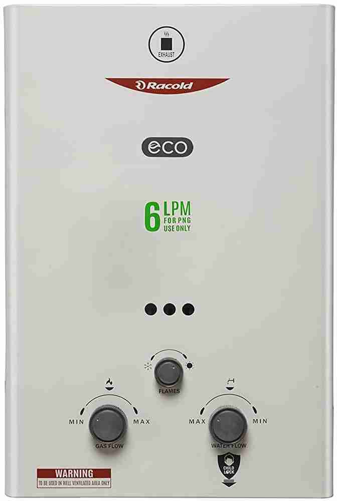 Racold 6 L Gas Water Geyser (Eco PNg Vertical Water Heater (Geyser), White,  White) Price in India - Buy Racold 6 L Gas Water Geyser (Eco PNg Vertical Water  Heater (Geyser), White, White) online at Flipkart.com