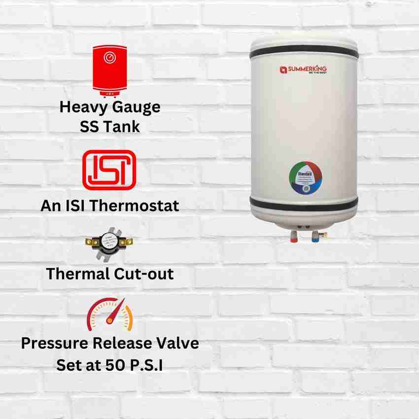 SUMMERKING 10 L Storage Water Geyser (10 Litre Storage Water Heater with 4  Star BEE Rating | Heavy Gauge SS Tank, White) Price in India - Buy  SUMMERKING 10 L Storage Water