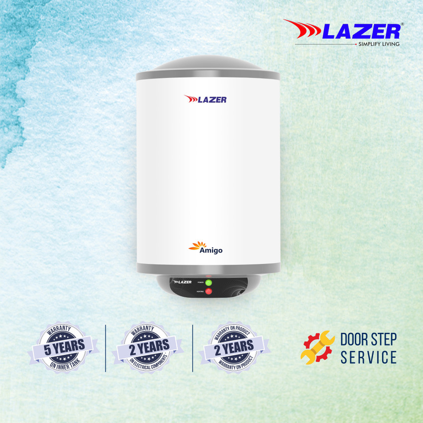 Lazer 15 L Storage Water Geyser (AMIGO, White) Price in India - Buy Lazer  15 L Storage Water Geyser (AMIGO, White) online at Flipkart.com
