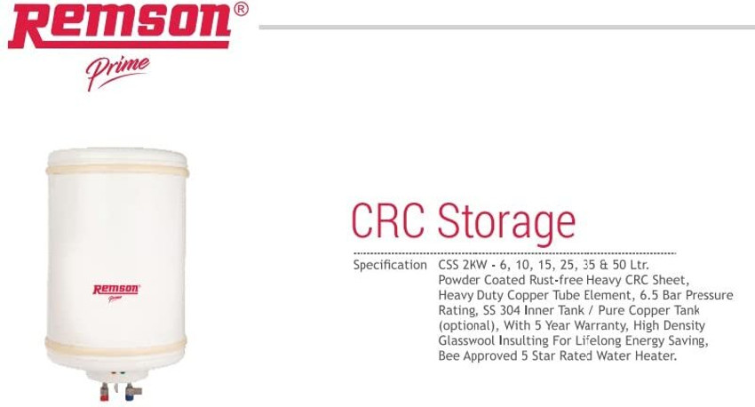 Remson 10 L Storage Water Geyser (Aqua Prime Water Heater 10 Ltr, Ivory)  Price in India - Buy Remson 10 L Storage Water Geyser (Aqua Prime Water  Heater 10 Ltr, Ivory) online at Flipkart.com