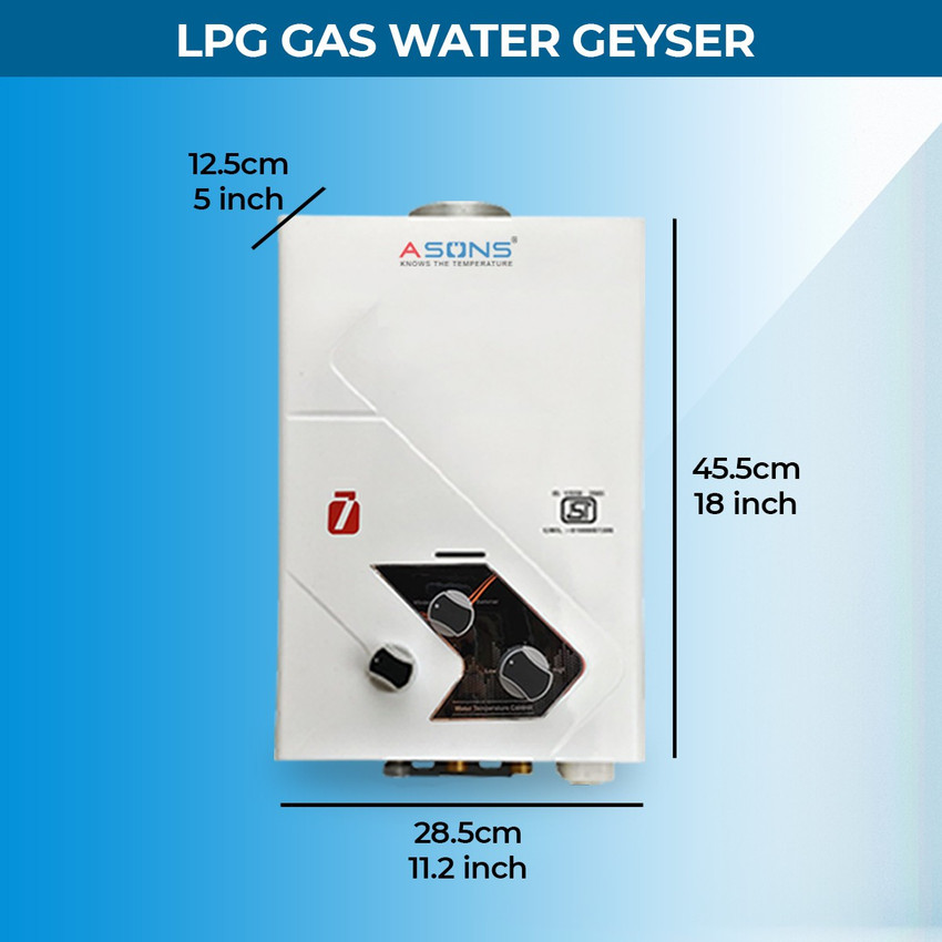 asons 7 L Gas Water Geyser (ASONS GEYSER, White) Price in India - Buy asons  7 L Gas Water Geyser (ASONS GEYSER, White) online at Flipkart.com