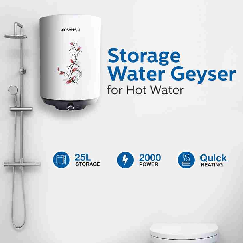 Sansui 25 L Storage Water Geyser (AquaHot, White) Price in India - Buy Sansui  25 L Storage Water Geyser (AquaHot, White) online at Flipkart.com