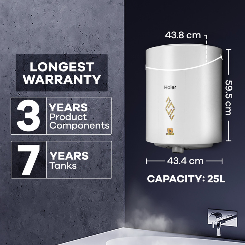 Haier 25 L Storage Water Geyser Shock Proof RSC & TTS Technology (ES25V-VL-F, White) Price in India - Buy Haier 25 L Storage Water Geyser Shock Proof RSC & TTS Technology (ES25V-VL-F, Haier 25 L Storage Water Geyser Shock Proof RSC & TTS Technology (ES25V-VL-F, White) Price in India - Buy Haier 25 L Storage Water Geyser Shock Proof RSC & TTS Technology (ES25V-VL-F,