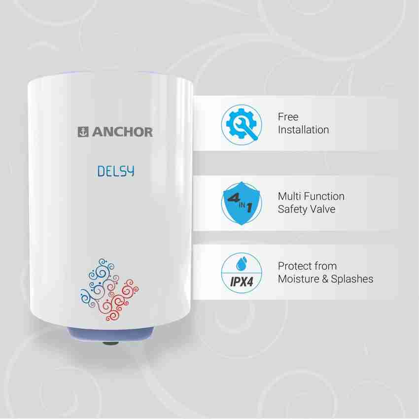 Anchor By Panasonic 15 L Storage Water Geyser (Delsy with Glassline Inner  Tank u0026 Free Installation, White) Price in India - Buy Anchor By Panasonic  15 L Storage Water Geyser (Delsy with Glassline Inner Tank u0026 Free  Installation, White) online at Flipkart.com