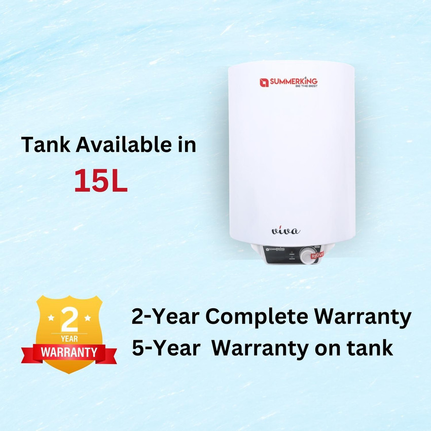 SUMMERKING 15 L Storage Water Geyser (Viva 15 Litre High Pressure Storage Water  Heater with 4 Star BEE Rating, White) Price in India - Buy SUMMERKING 15 L  Storage Water Geyser (Viva