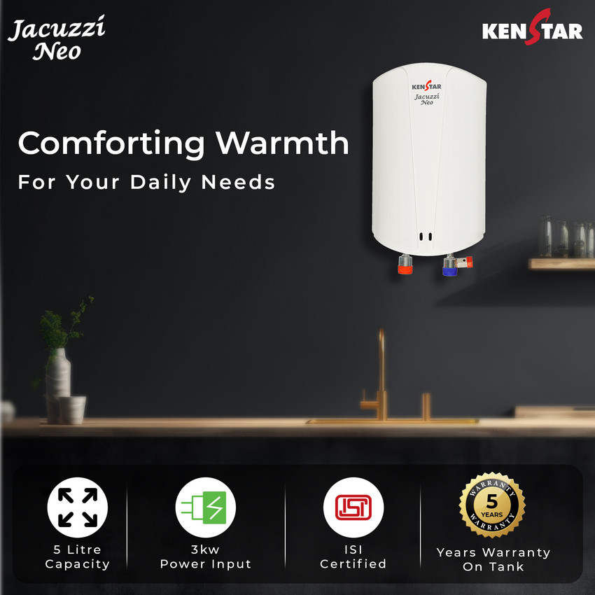 Kenstar 5 L Instant Water Geyser (JACUZZI NEO 5L, Ivory) Price in India -  Buy Kenstar 5 L Instant Water Geyser (JACUZZI NEO 5L, Ivory) online at  Flipkart.com