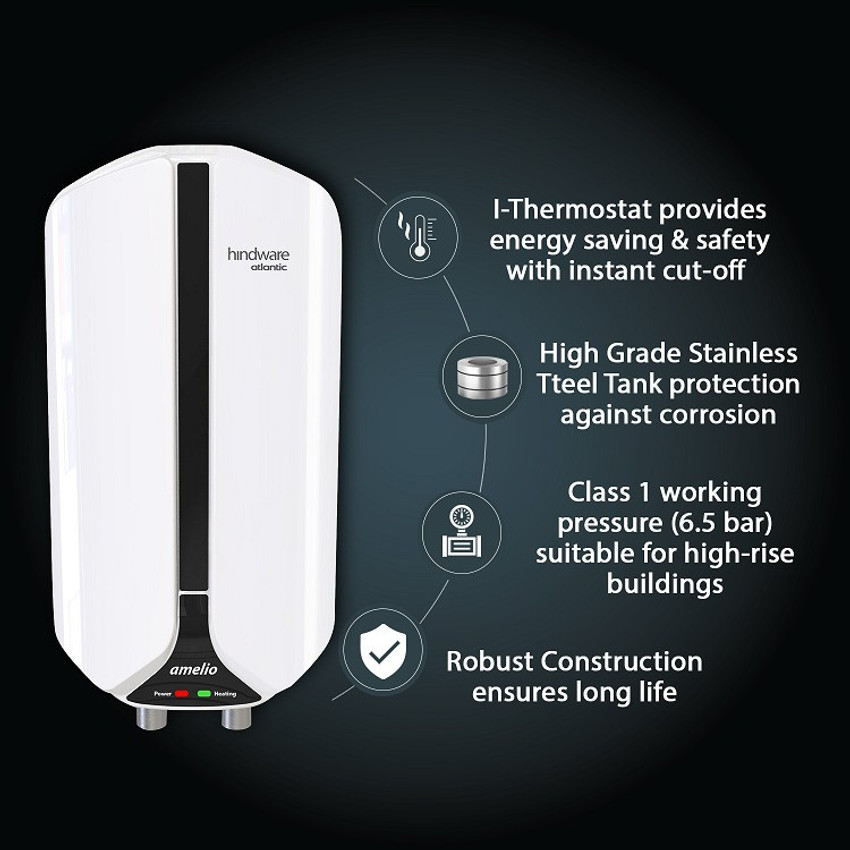 Hindware Atlantic 3 L Storage Water Geyser (Amelio, White) Price in India -  Buy Hindware Atlantic 3 L Storage Water Geyser (Amelio, White) online at  Flipkart.com