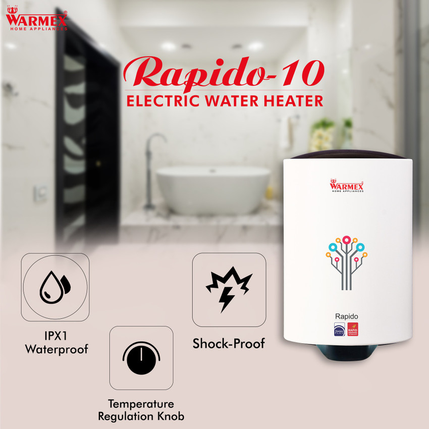 WARMEX 10 L Storage Water Geyser (RAPIDO 10, White) Price in India - Buy  WARMEX 10 L Storage Water Geyser (RAPIDO 10, White) online at Flipkart.com