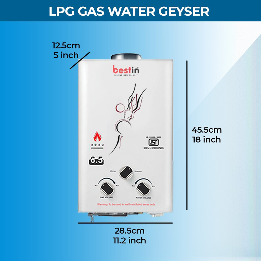 asons 6.5 L Gas Water Geyser (BESTIN Gas Water Heater, White) Price in  India - Buy asons 6.5 L Gas Water Geyser (BESTIN Gas Water Heater, White)  online at Flipkart.com
