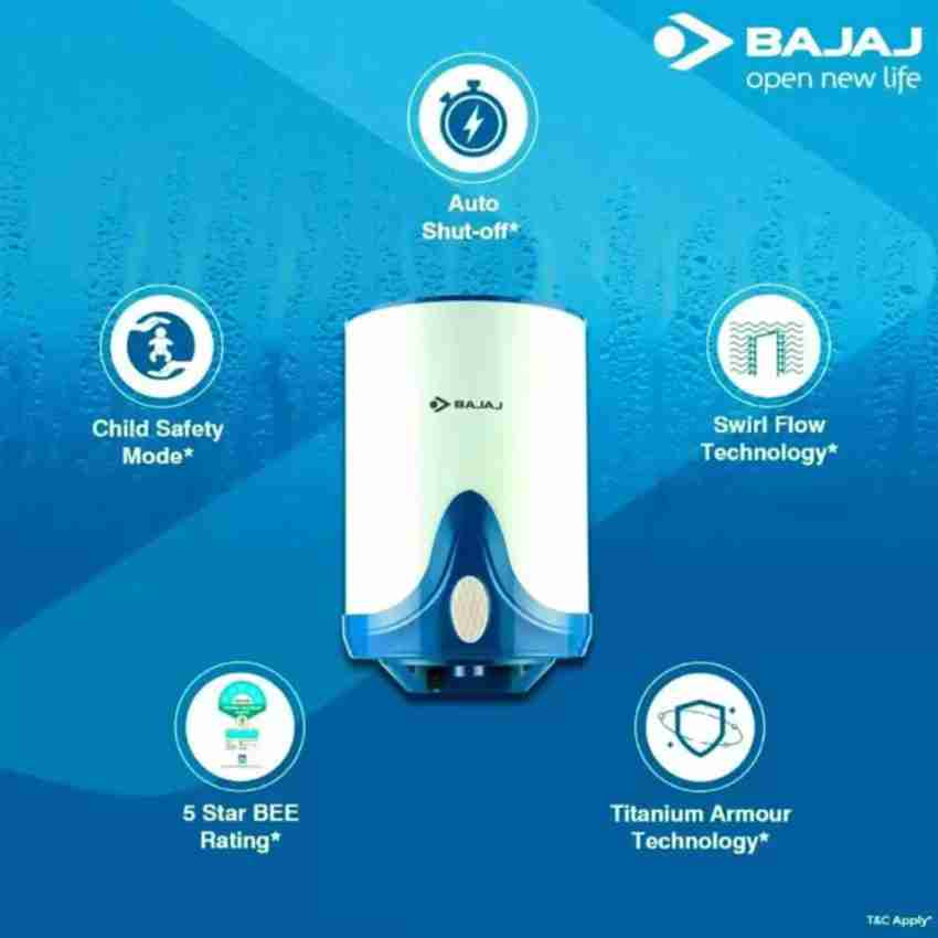 BAJAJ 6 L Storage Water Geyser (SOLEIZA 150888 With Enamel Coated Steel  Tank, White, SKY BLUE) Price in India - Buy BAJAJ 6 L Storage Water Geyser ( SOLEIZA 150888 With Enamel Coated Steel Tank, White, SKY BLUE) online at  Flipkart.com