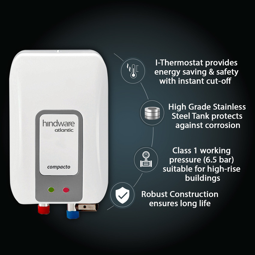 Hindware 3 L Instant Water Geyser (Present instant compacto water heater 3  liter capacity, White) Price in India - Buy Hindware 3 L Instant Water  Geyser (Present instant compacto water heater 3