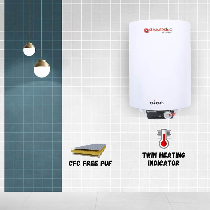 SUMMERKING 15 L Storage Water Geyser (Viva 15 Litre High Pressure Storage Water  Heater with 4 Star BEE Rating, White) Price in India - Buy SUMMERKING 15 L  Storage Water Geyser (Viva