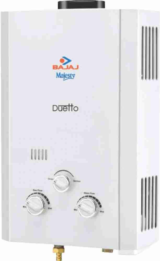 BAJAJ 6 L Gas Water Geyser (duetto gas water geyser, White) Price in India  - Buy BAJAJ 6 L Gas Water Geyser (duetto gas water geyser, White) online at  Flipkart.com