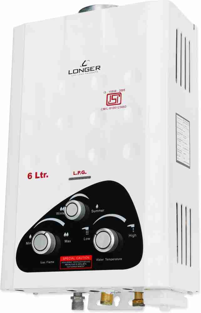 Longer 6 L Storage Water Geyser (LONGER JEWEL 6 LTR, ivory) Price in India  - Buy Longer 6 L Storage Water Geyser (LONGER JEWEL 6 LTR, ivory) online at  Flipkart.com