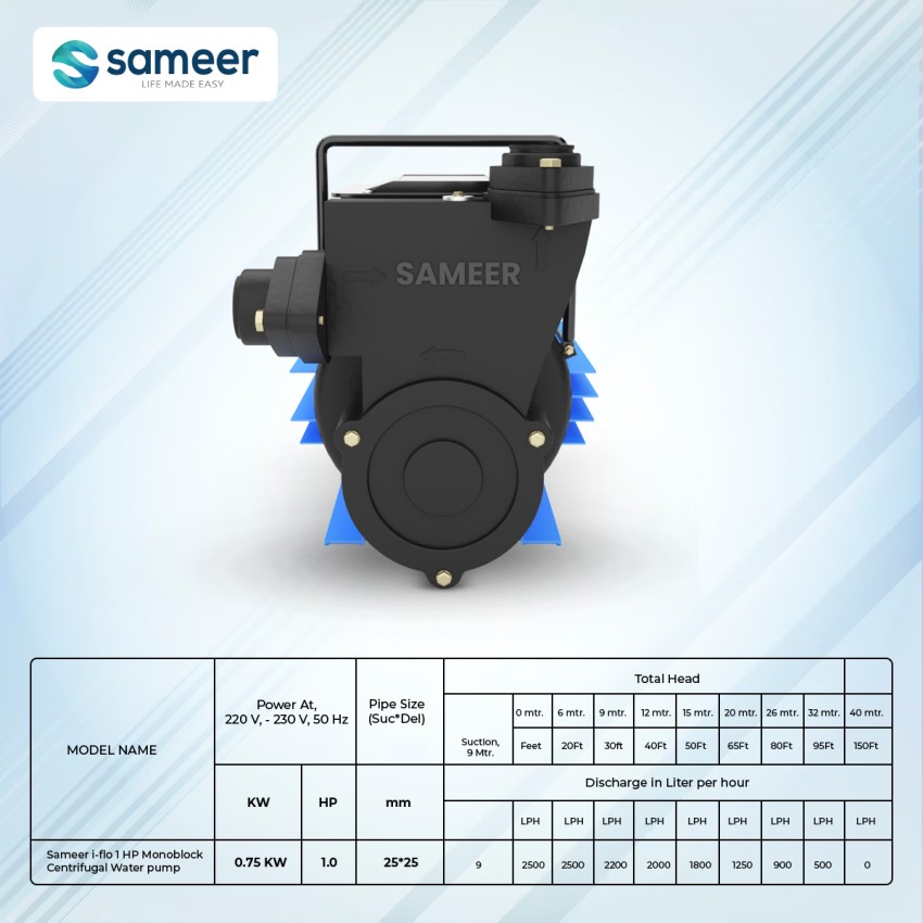 Sameer i-Flo 1 Hp Centrifugal Water Pump