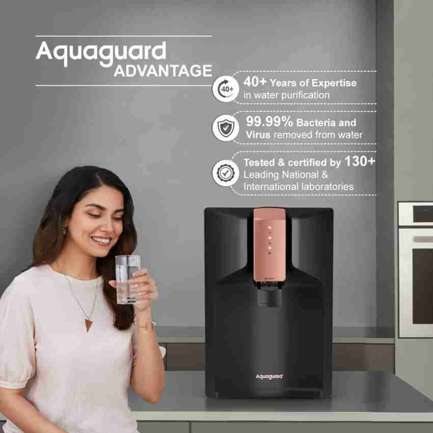 Aquaguard Ritz RO+UV+MTDS Stainless Steel Water Purifier, Patented Active  Copper Technology, 8 Stage Purification, 5.5L Storage, Suitable for  Borewell/Tanker/Municipal Water