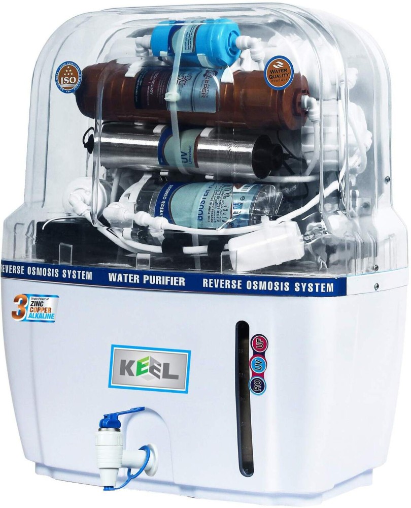 Keel Mineral Ro Copper Audi 12 ltr + Water Filter 12 L RO + UV + UF + TDS  Water Purifier with Prefilter - Keel 