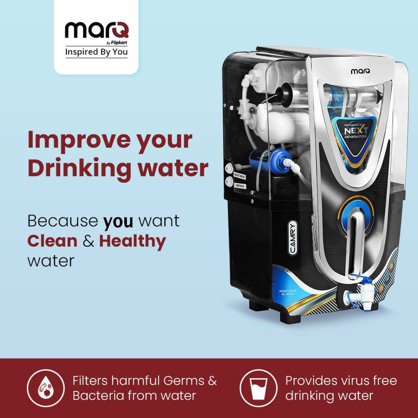 MarQ by Flipkart Innopure Black Camry 15 L RO + UV + UF + TDS + Copper Water  Purifier with Prefilter - MarQ by Flipkart : Flipkart.com