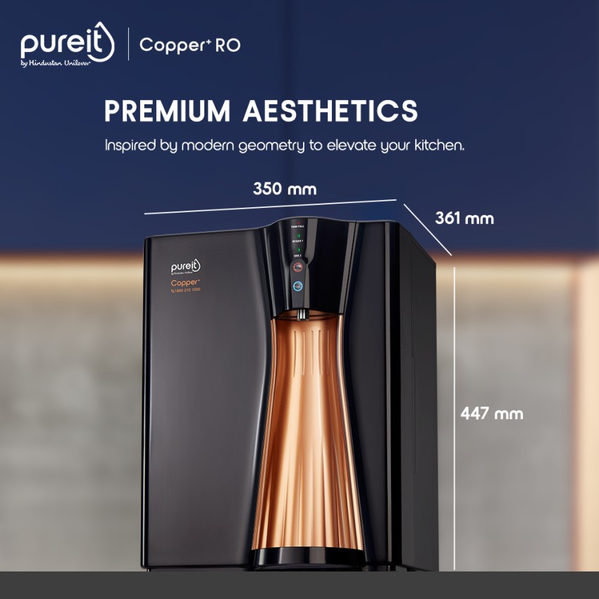 Buy pureit Copper + Eco Mineral 8L RO + UV + MF Water Purifier with  Advanced 7 Stage Purification And Eco Recovery Technology (Black) Online -  Croma