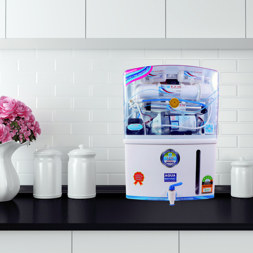 E.F.M Blue Ocean Water Purifier Regular Domestic RO System 10 L RO + UV +  UF + TDS Water Purifier - E.F.M 