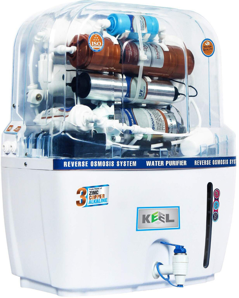 Keel Mineral Ro Copper Audi 12 ltr + Water Filter 12 L RO + UV + UF + TDS  Water Purifier with Prefilter - Keel 