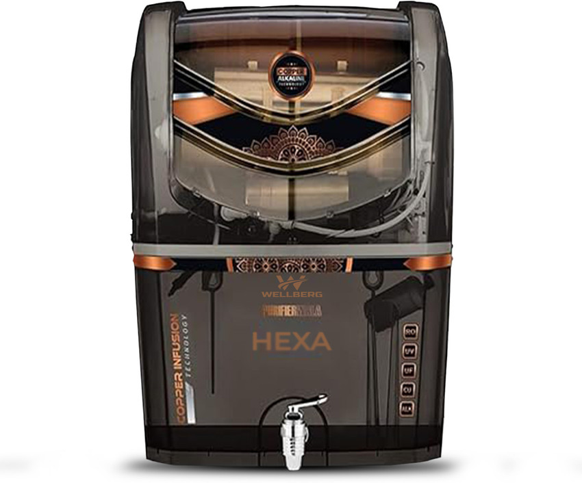 WELLBERG HEXA ROCopper + Alkaline 14L water purifier Fully Automatic  Function 14 L RO + UV + UF + TDS + Copper Water Purifier - WELLBERG :  Flipkart.com