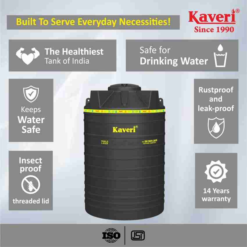 Kaveri 3 Layers Water Tank 1000 LTR. Tank Safe for Drinking Water, Insect  Proof Lid and Rust Proof and Leak Proof Water Tanks for Home and Buildings  (Yellow) : : Home & Kitchen